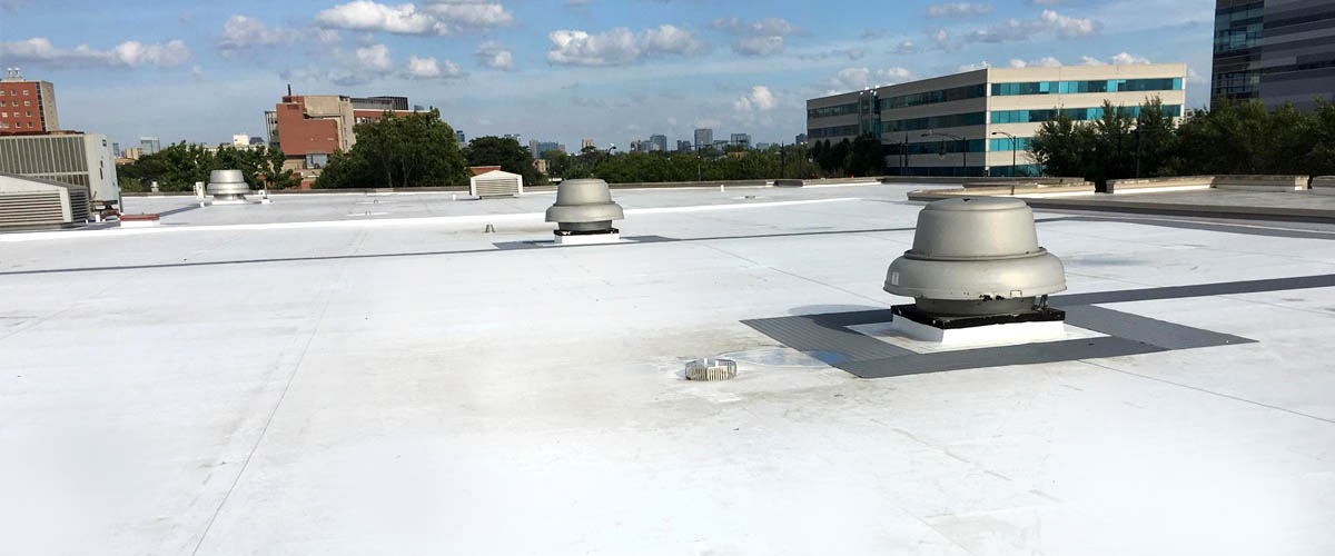 TPO Flat roofing on Chicago Lighthouse