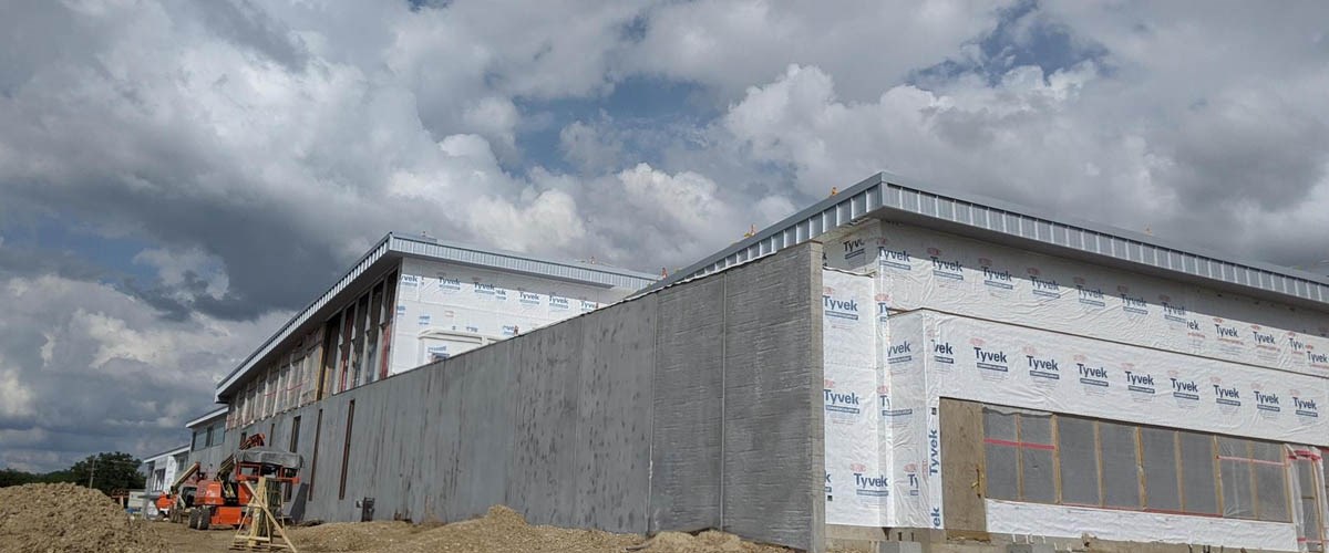 Metal roofing on Madison Fleet Fire Radio Facility