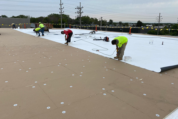 Durable TPO roofing system protecting Schoeneck property