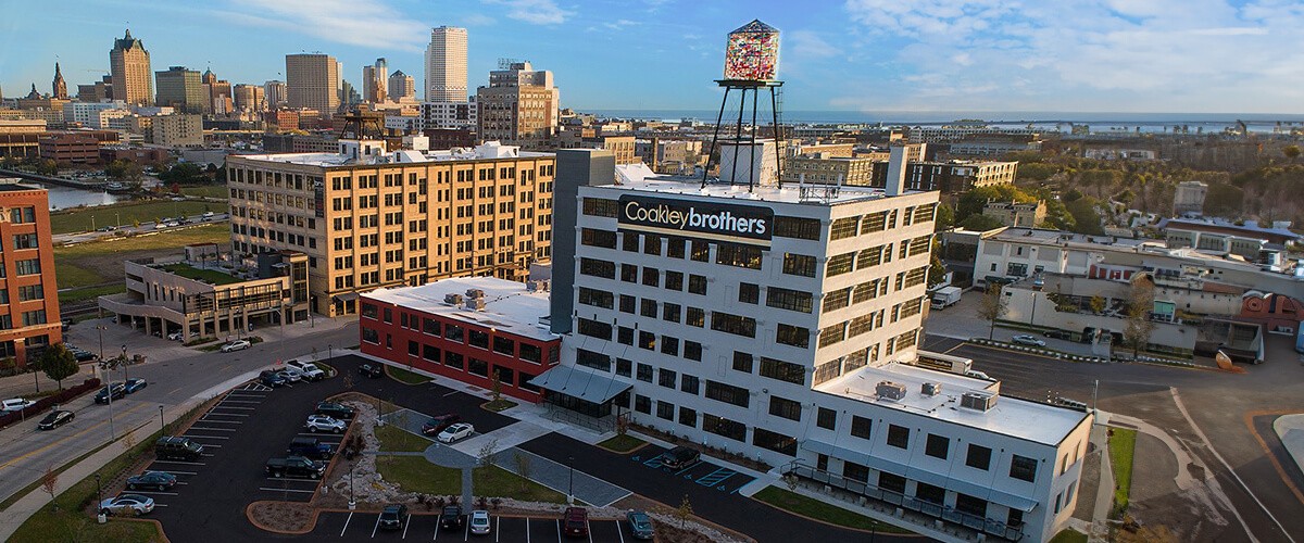 Aerial view of Coakley Brothers in Milwaukee, WI 
