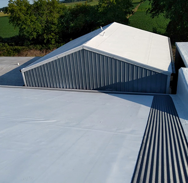 Commercial TPO, Single-ply roof on barn